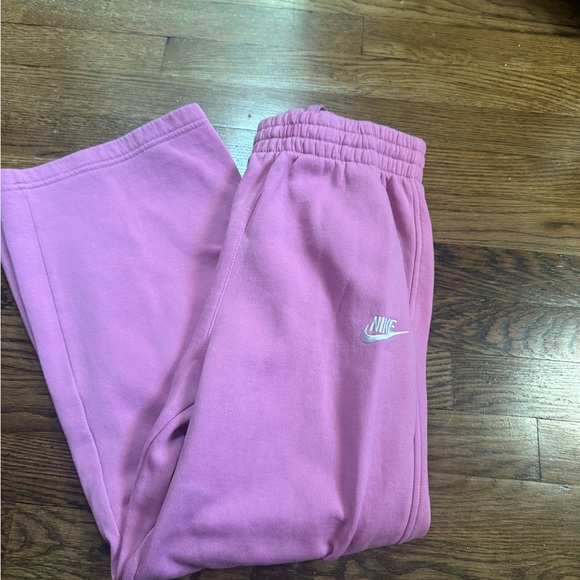 Nike Girls Pink Cotton Fleece Wide Leg Sweatsuit Size Medium 12 - Picture 12 of 13